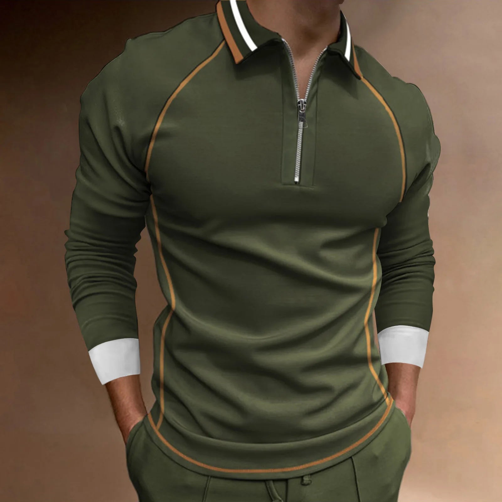 Poloshirt med lynlås til mænd