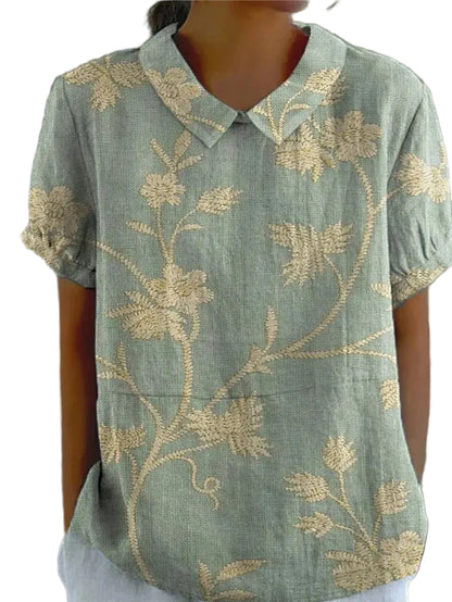 Skjortebluse Dame Blomstret Afslappet Stil 0