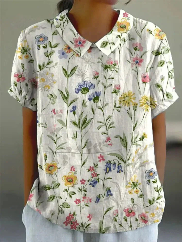 Skjortebluse Dame Blomstret Afslappet Stil 1