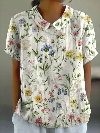 Skjortebluse Dame Blomstret Afslappet Stil 1