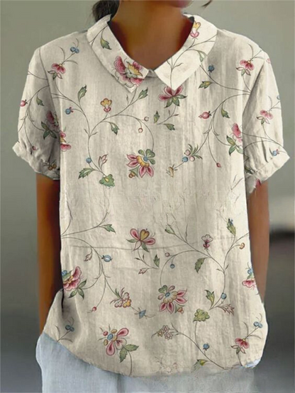 Skjortebluse Dame Blomstret Afslappet Stil 2