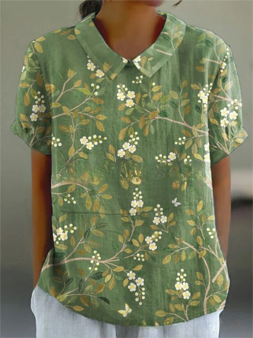 Skjortebluse Dame Blomstret Afslappet Stil 3