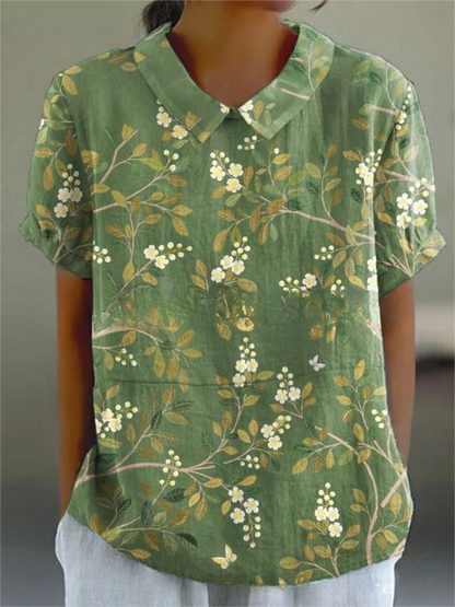 Skjortebluse Dame Blomstret Afslappet Stil 3
