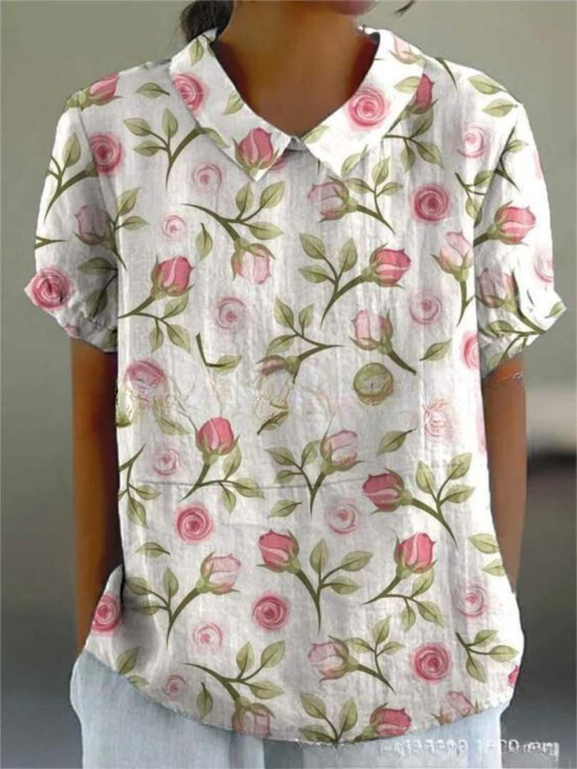 Skjortebluse Dame Blomstret Afslappet Stil 4
