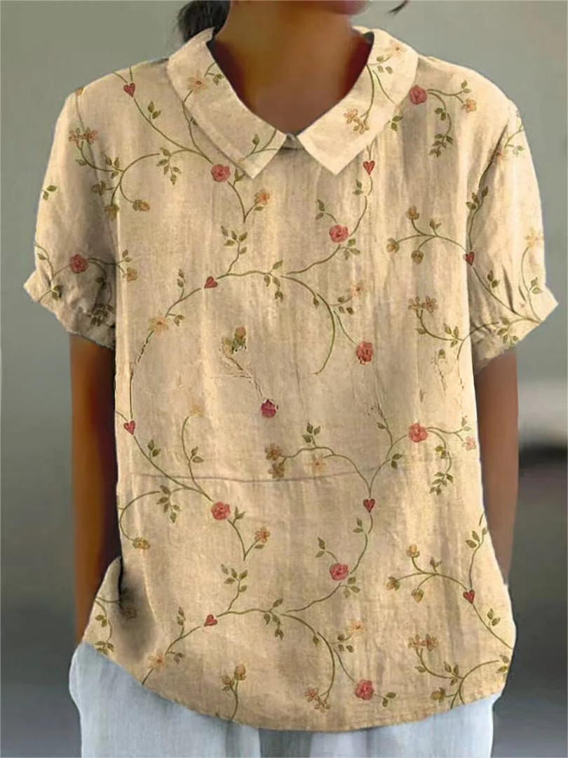 Skjortebluse Dame Blomstret Afslappet Stil 5