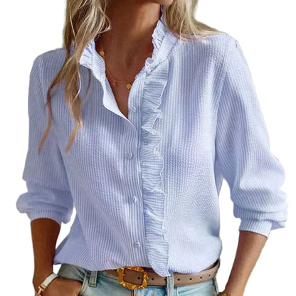 Skjortebluse Dame Knapper Stilfuld Pasform 0