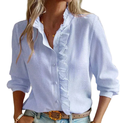 Skjortebluse Dame Knapper Stilfuld Pasform 0