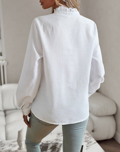 Skjortebluse Dame Knapper Stilfuld Pasform 4