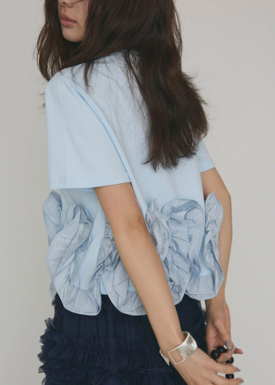 Skjortebluse Dame Kortærmet Patchwork Blomstermønster 4