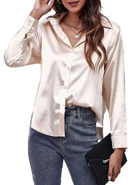 Skjortebluse Dame Langærmet Chic Design 0