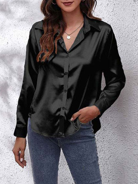 Skjortebluse Dame Langærmet Chic Design 12
