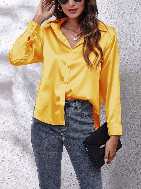 Skjortebluse Dame Langærmet Chic Design 13