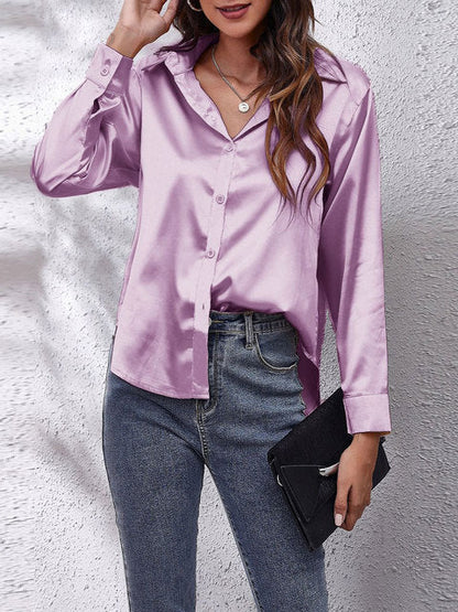Skjortebluse Dame Langærmet Chic Design 4