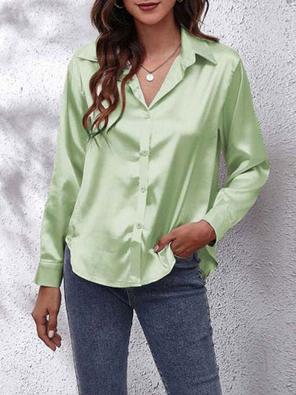 Skjortebluse Dame Langærmet Chic Design 5