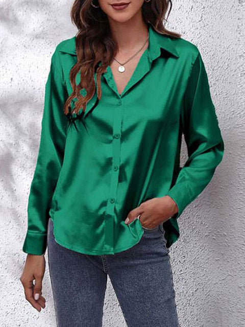 Skjortebluse Dame Langærmet Chic Design 7