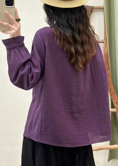 Skjortebluse Dame Løs Med Flæser 3