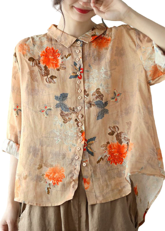 Skjortebluse Dame med Peter Pan Krave og Lange Ærmer, Løs Pasform, Tidløs Stil 0