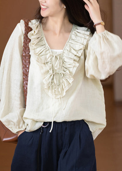 Skjortebluser Dame V-hals Patchwork Design 1