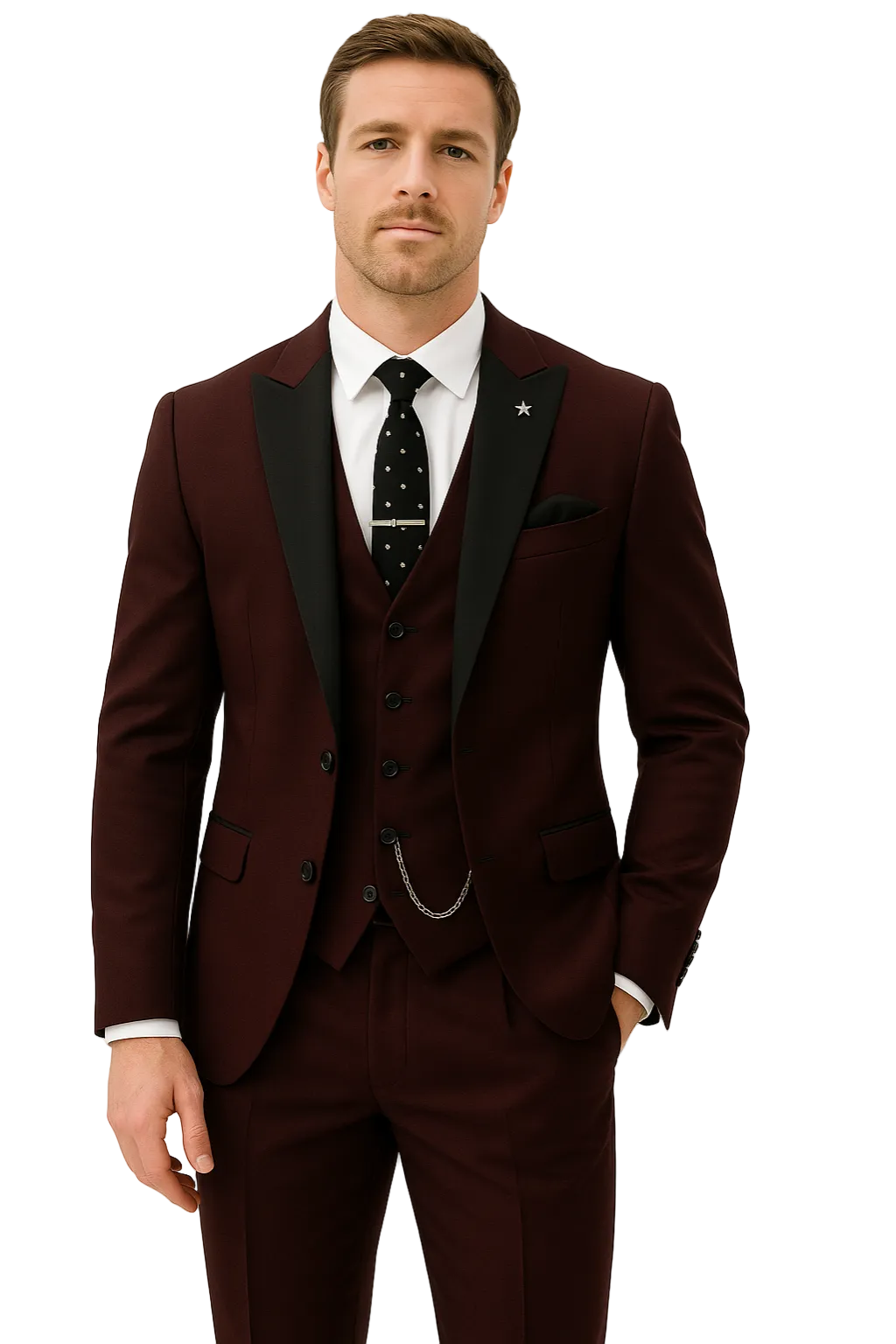 Skræddersyet Jakkesæt Til Mænd Tredelt Med Blazer, Vest Og Bukser 0