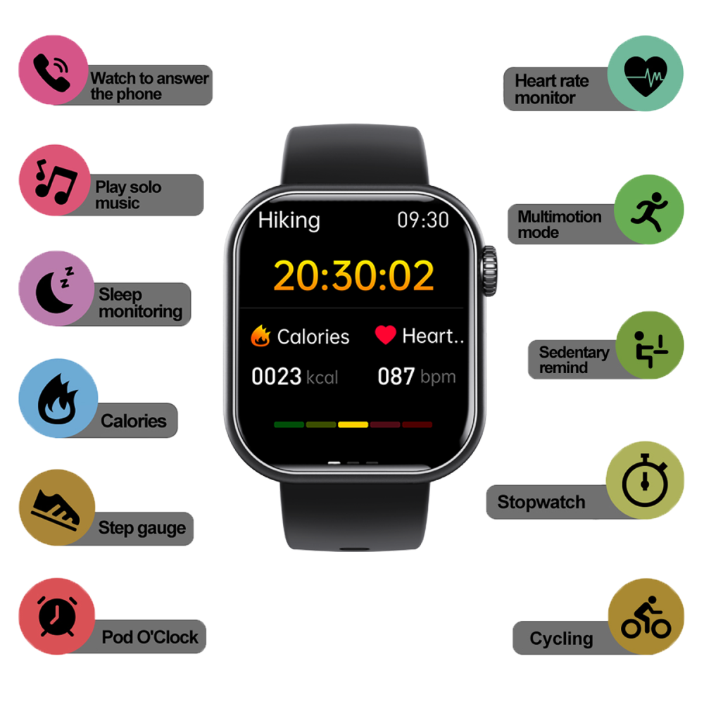Smartwatch med Fitness Tracker og Sundhedsovervågning 8
