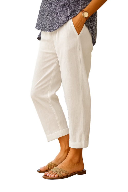 Sommerbukser Dame Lette Med Drapering og Sidelommer 0