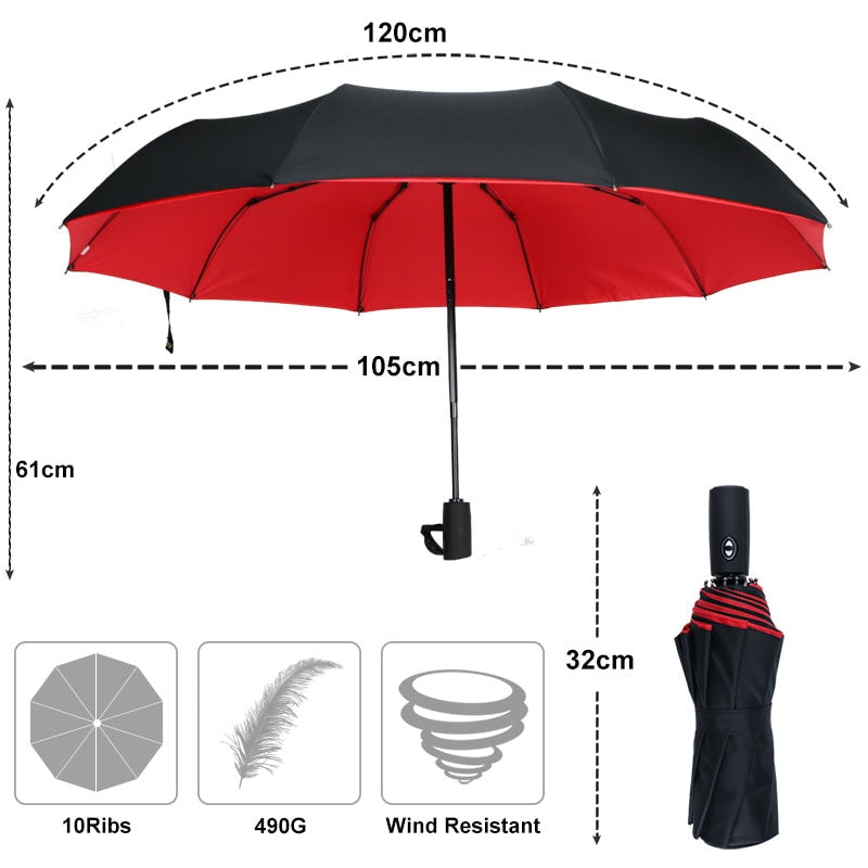 Stormsikker Foldeparaply Vindafvisende Design 3