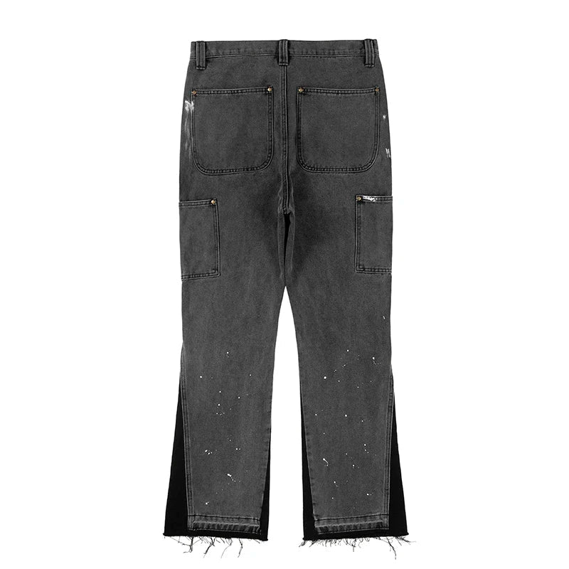 Herre Blussede Jeans Streetwear Denim med Patchwork Design 6