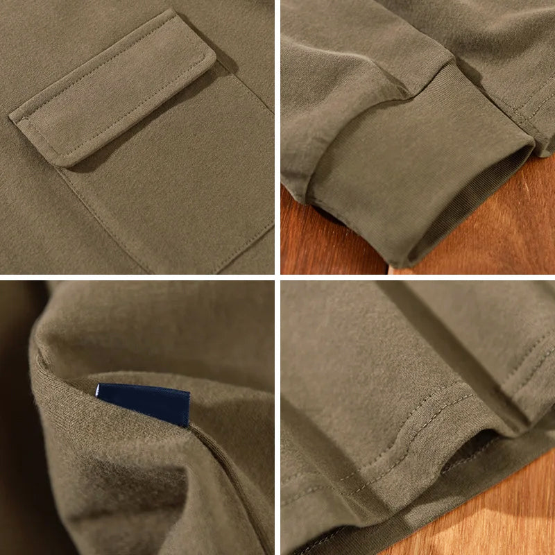 Sweatshirt Mænd med Brystlomme - O-Hals og Afslappet Pasform 5