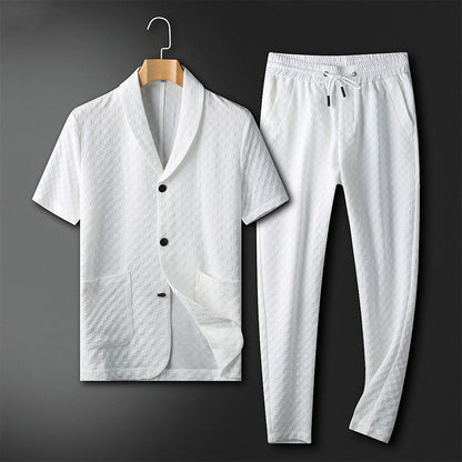 Herre To-delt Kostume Geometrisk Design