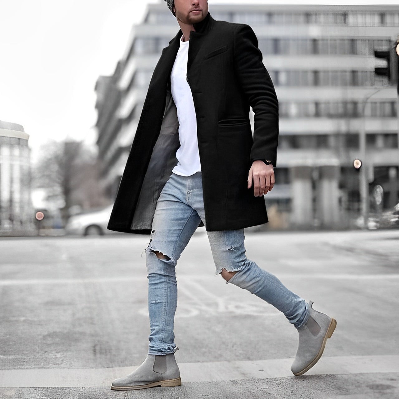 Overgangsjakke Dame Elegant Unik Design Varm Vinterjakke Kvalitetsstof 2