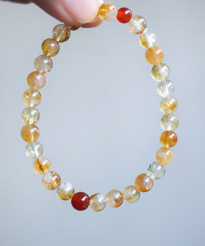 Unisex Armbånd med Naturligt Gult Krystal Design 3