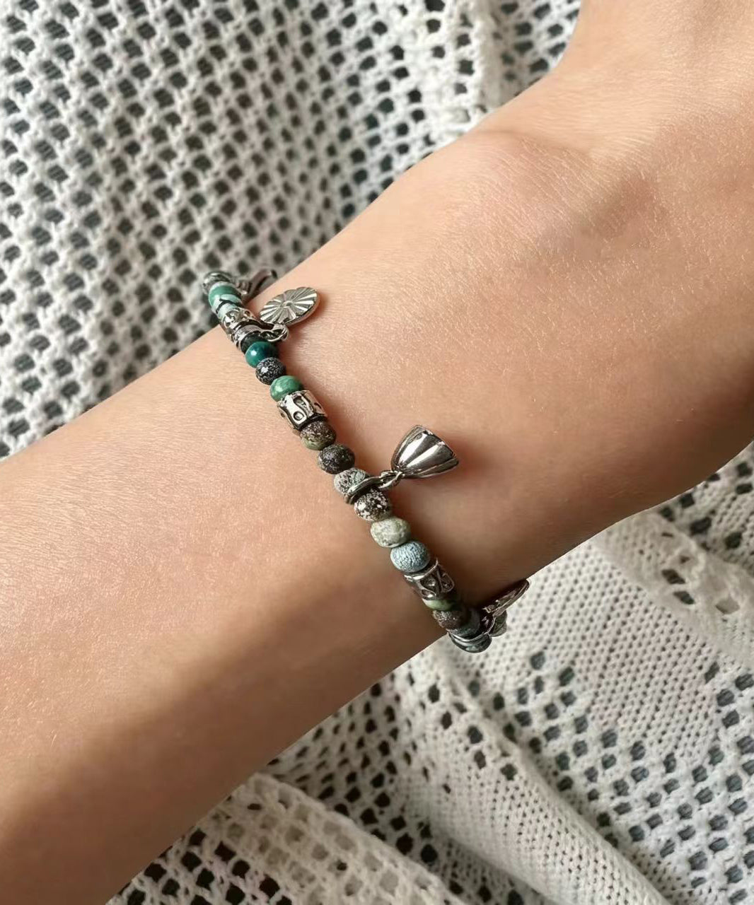 Unisex Armbåndsæt Flerfarvet Glasperledesign Tre Dele 3