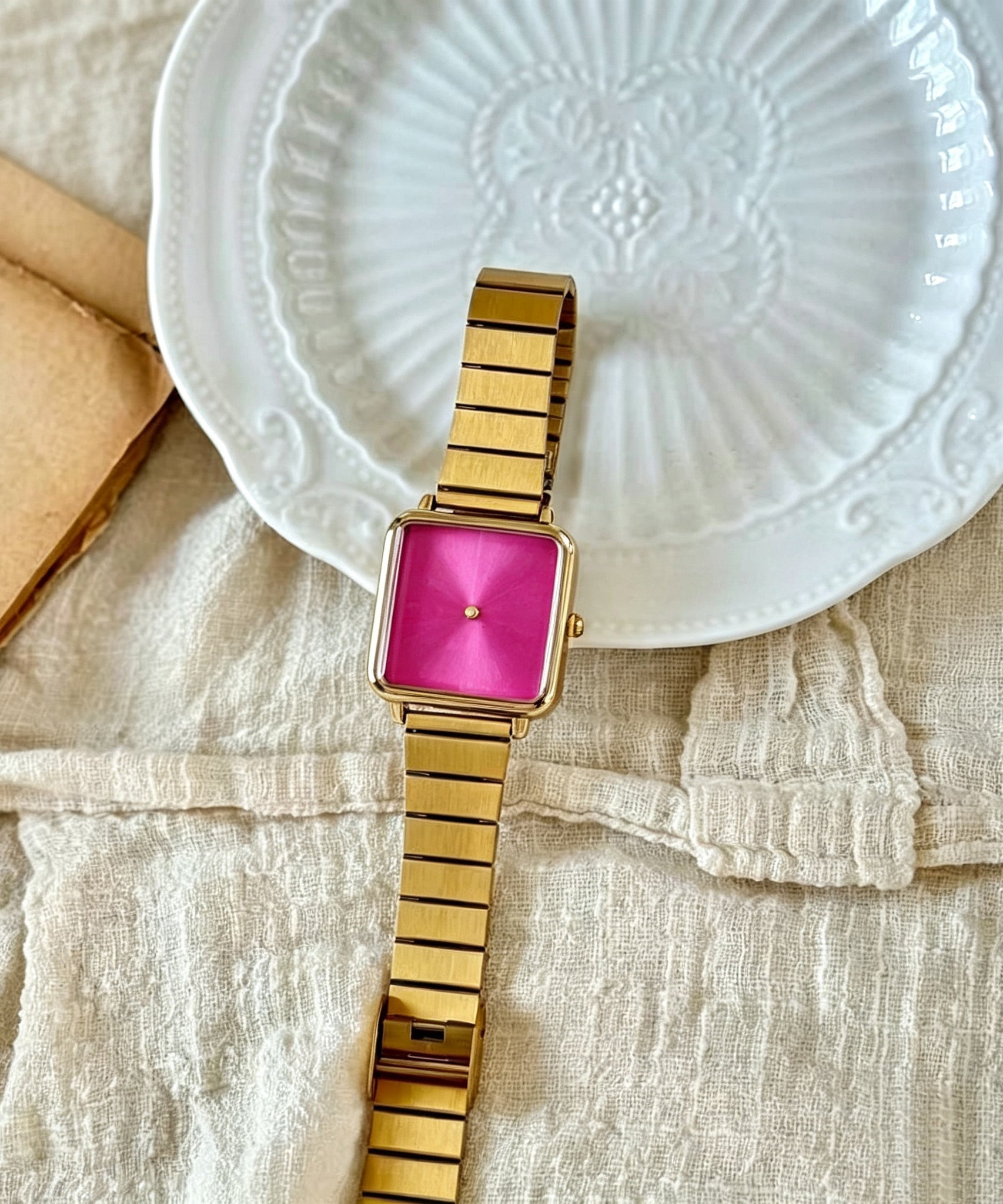 Unisex Armbåndsur med Metal og Bambus Led 1