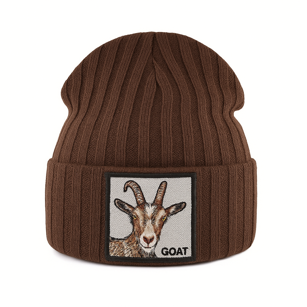 Unisex Beanie med Ribbede Stingmønster og Broderede Detaljer 1
