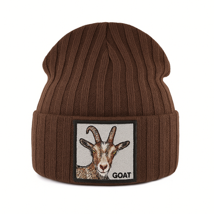 Unisex Beanie med Ribbede Stingmønster og Broderede Detaljer 1