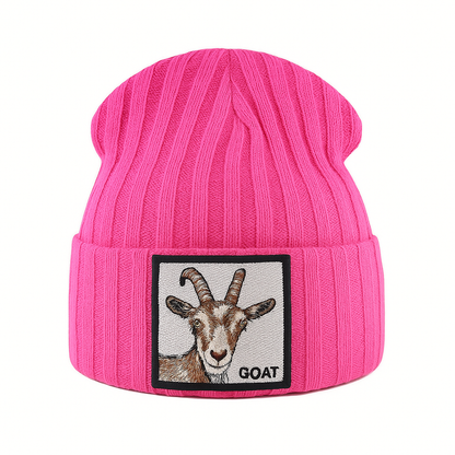 Unisex Beanie med Ribbede Stingmønster og Broderede Detaljer 2