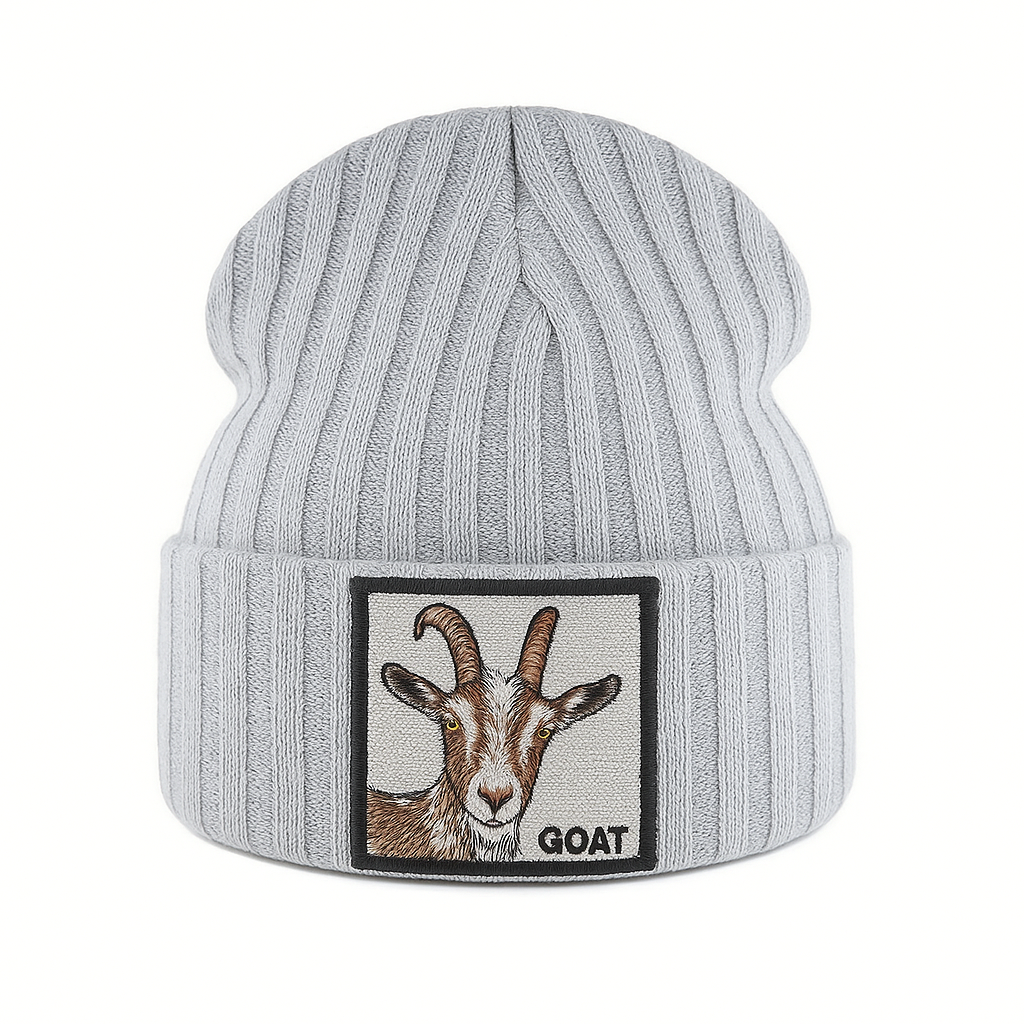 Unisex Beanie med Ribbede Stingmønster og Broderede Detaljer 3