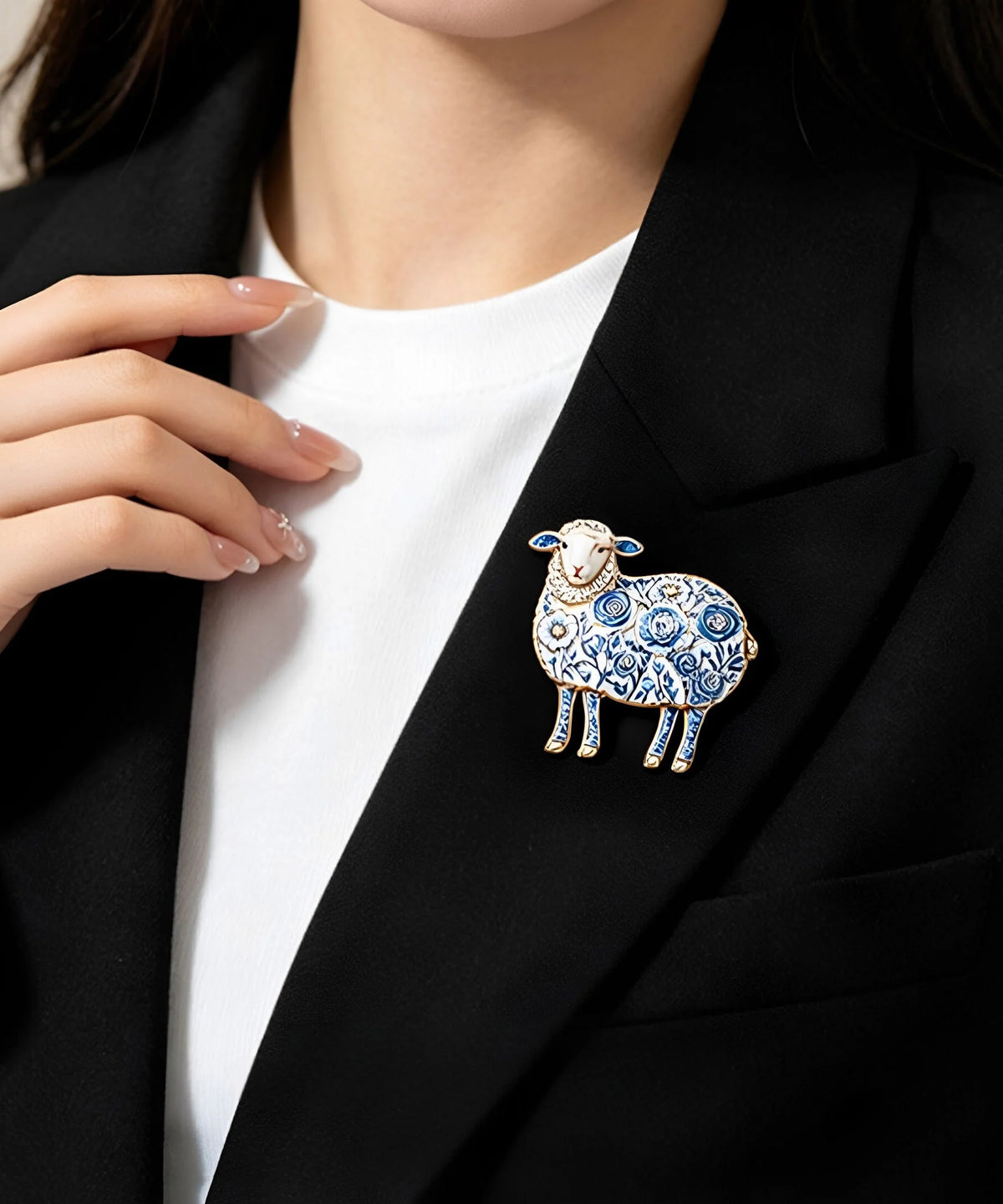 Unisex Broche Får Design Detaljeret 2