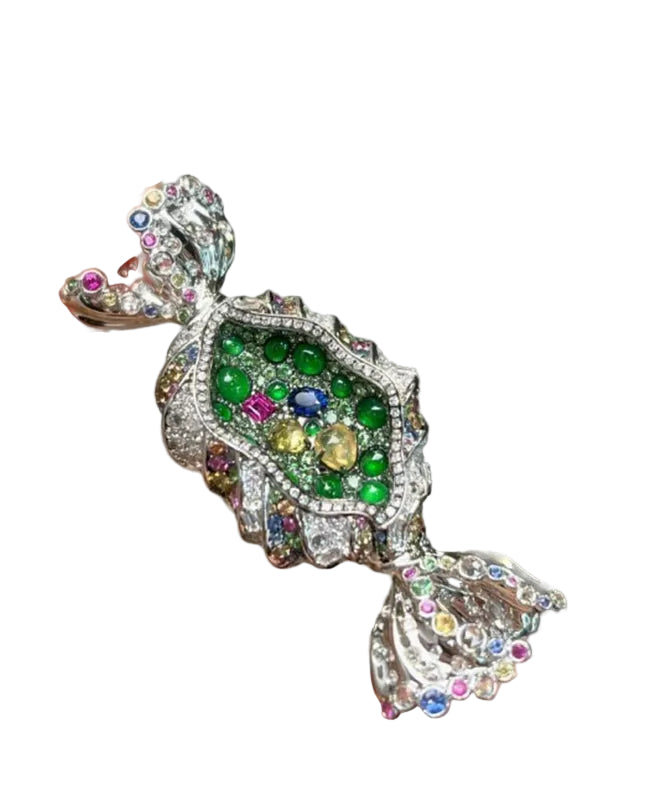 Unisex Broche med Grønne Legeret Zirkon Detaljer 0