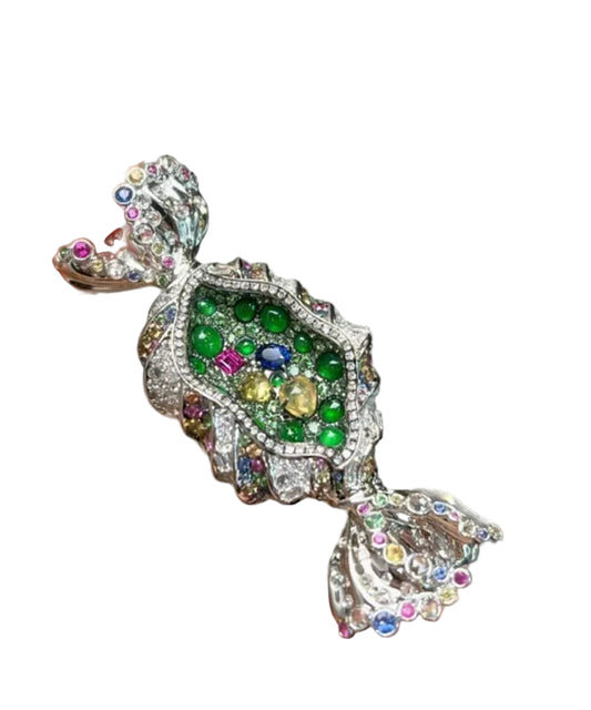Unisex Broche med Grønne Legeret Zirkon Detaljer 0