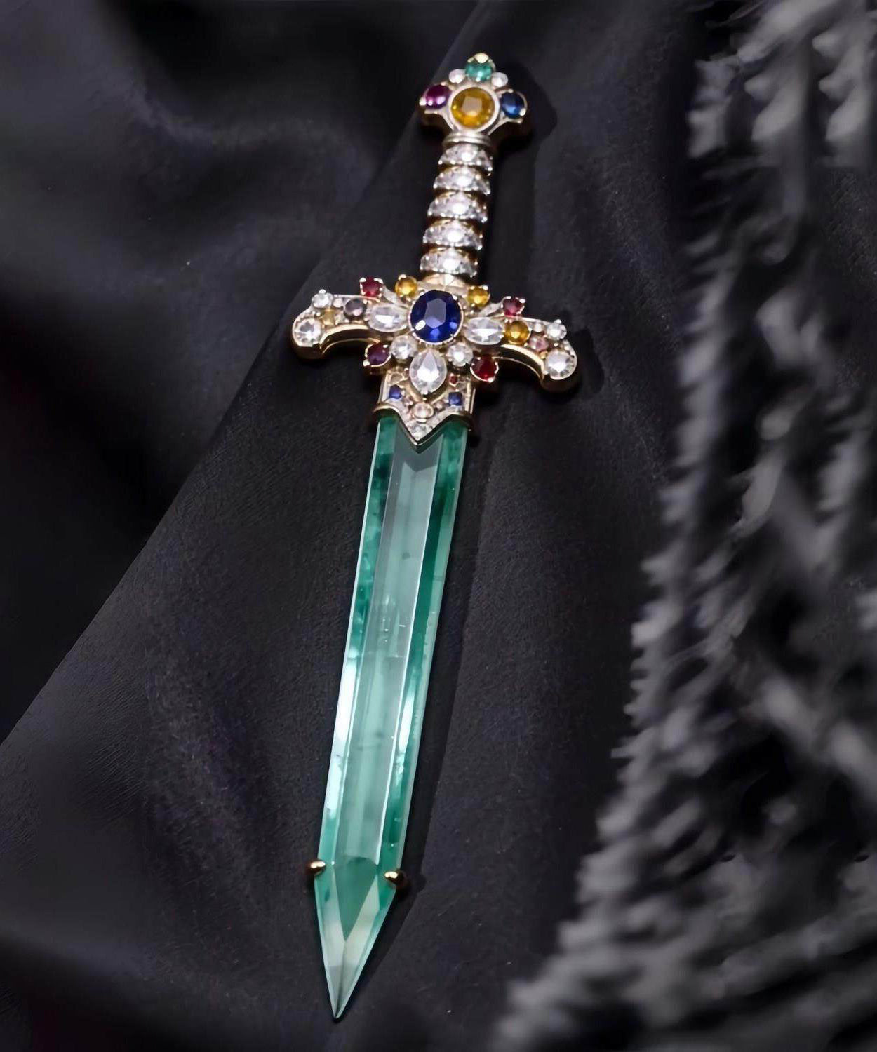 Unisex Broche med Jade og Kobber Detaljer 3