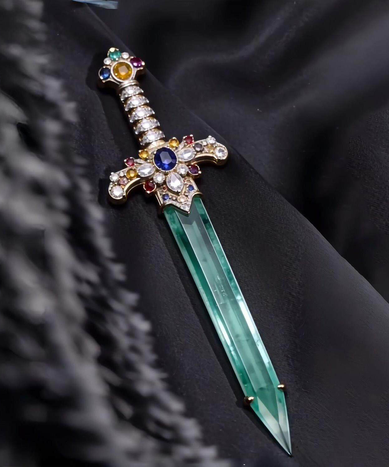 Unisex Broche med Jade og Kobber Detaljer 4