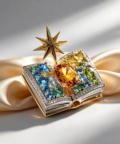 Unisex Broche med Regnbueinspireret Design og Krystaldetaljer 0