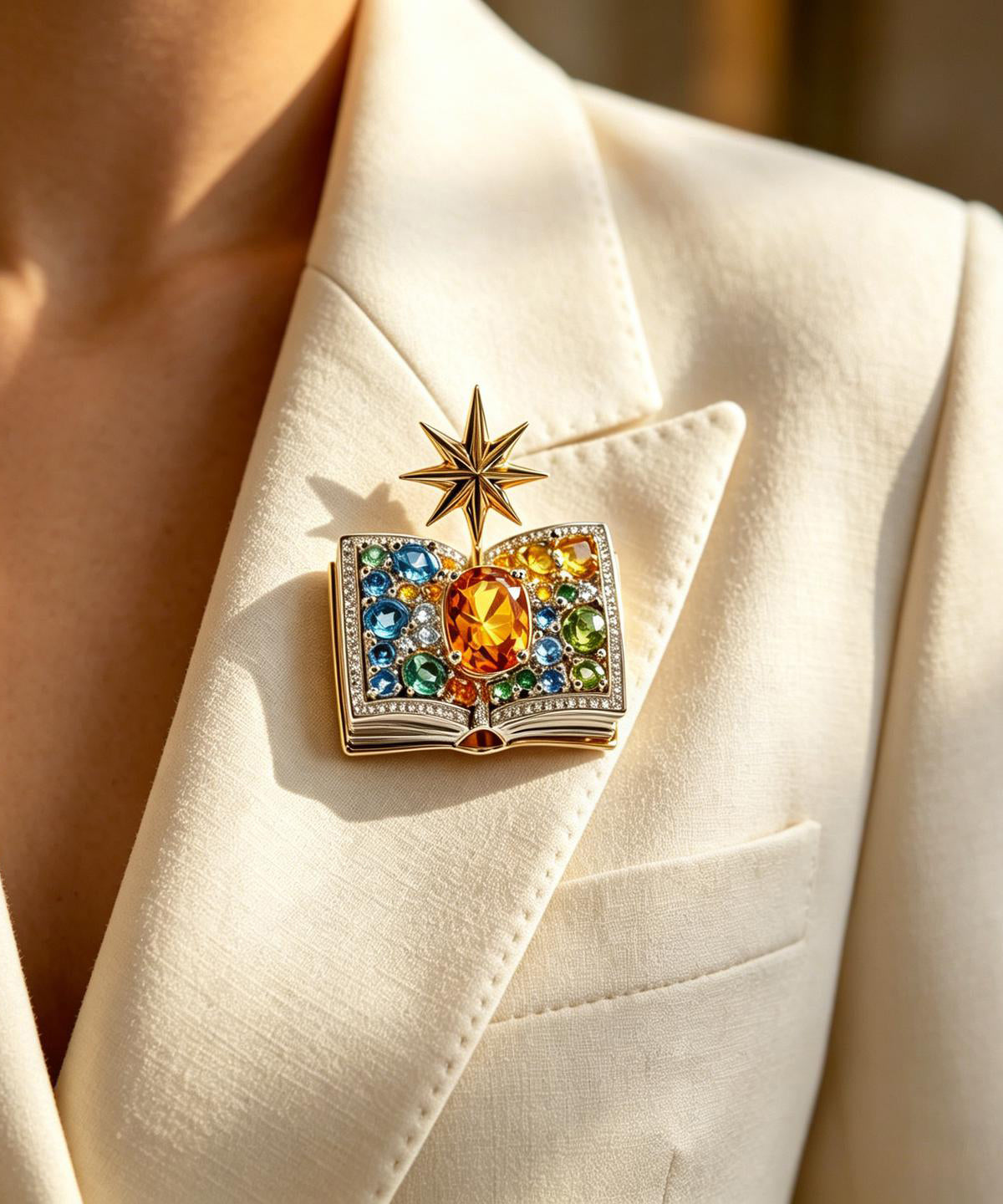 Unisex Broche med Regnbueinspireret Design og Krystaldetaljer 1