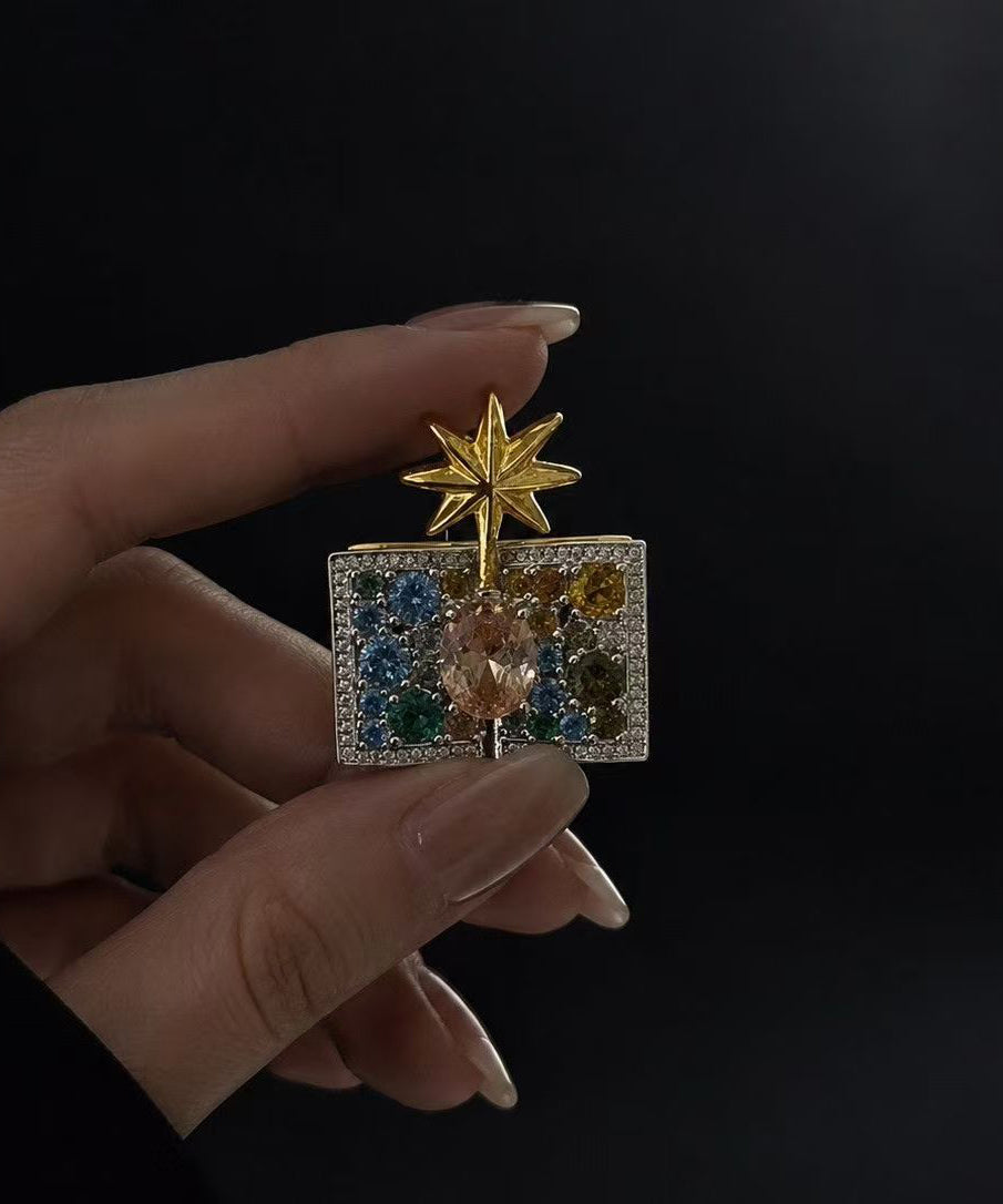 Unisex Broche med Regnbueinspireret Design og Krystaldetaljer 2