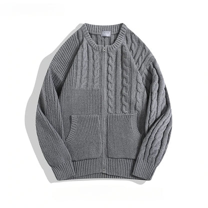 Unisex Cardigan Med Lynlås Og Dobbeltlommer 0