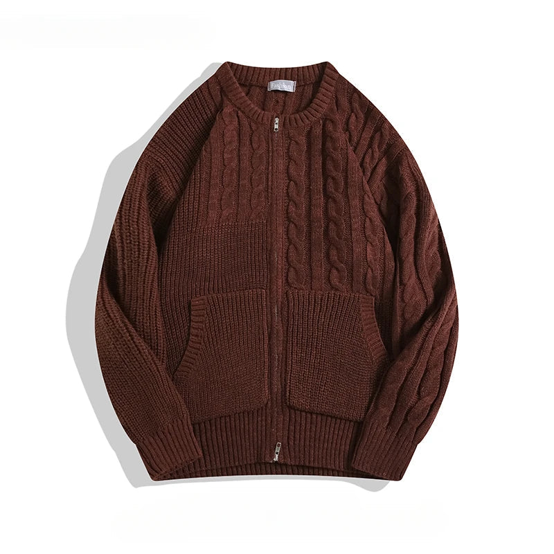 Unisex Cardigan Med Lynlås Og Dobbeltlommer 2