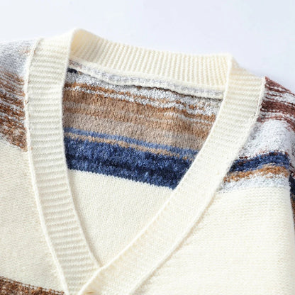Unisex Cardigan V-Neck Retro Design 4