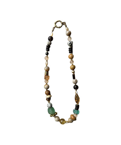 Unisex Choker Halskæde Boho Stil Med Farverige Natursten 4