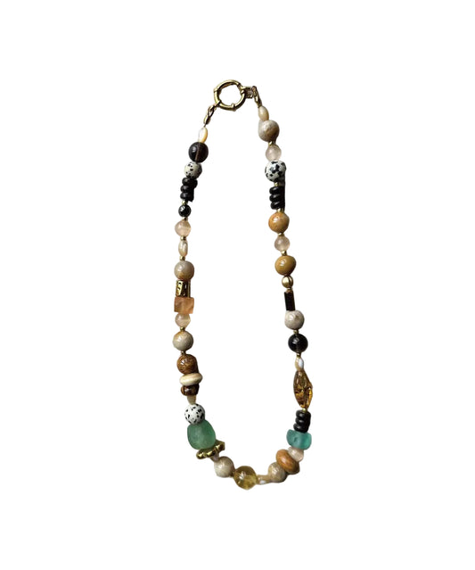 Unisex Choker Halskæde Boho Stil Med Farverige Natursten 4